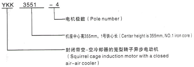 YKK系列(H355-1000)高压Y5006-12/280KW三相异步电机西安泰富西玛电机型号说明